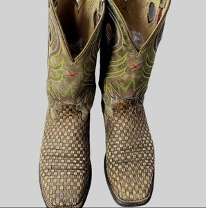 Twisted X Women'sBoot 13" 8.5 B All Leather Ruff Stock Square Toe Bomber WRS0026